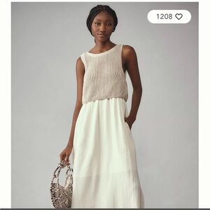 Anthropologie Beige Knit Sleeveless dress